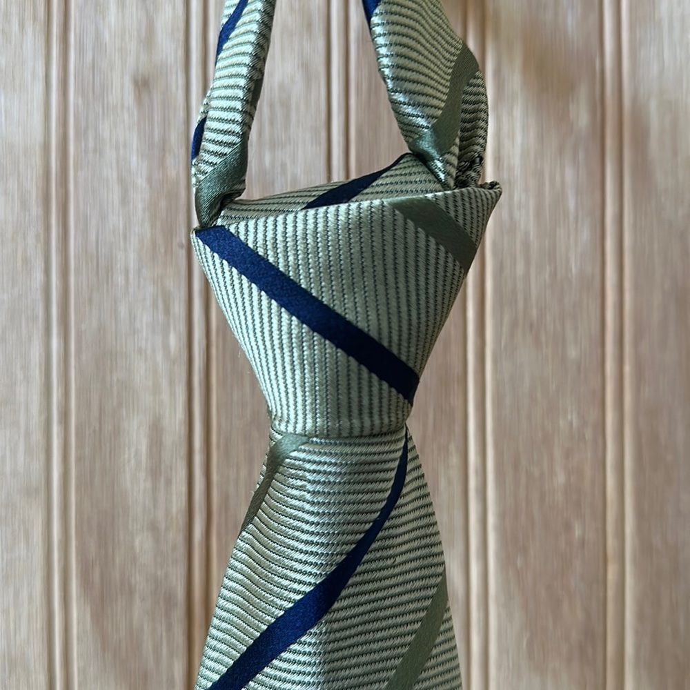 Paul Fredrick - Olive Green and Blue Tie